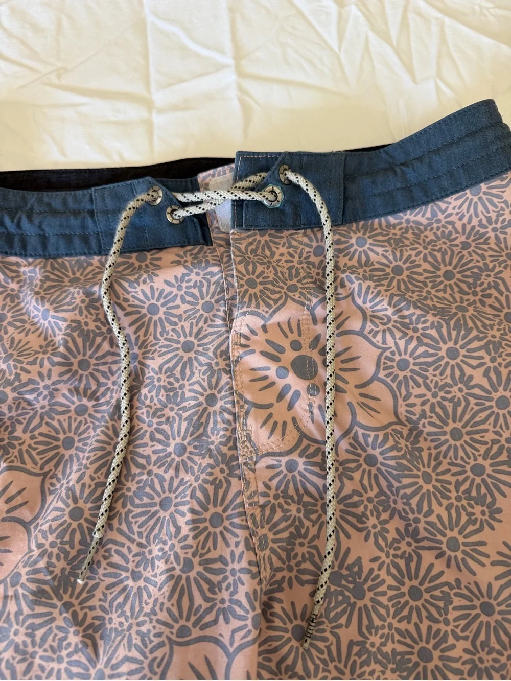 VISSLA Pink Floral Board Shorts with Navy Waistband